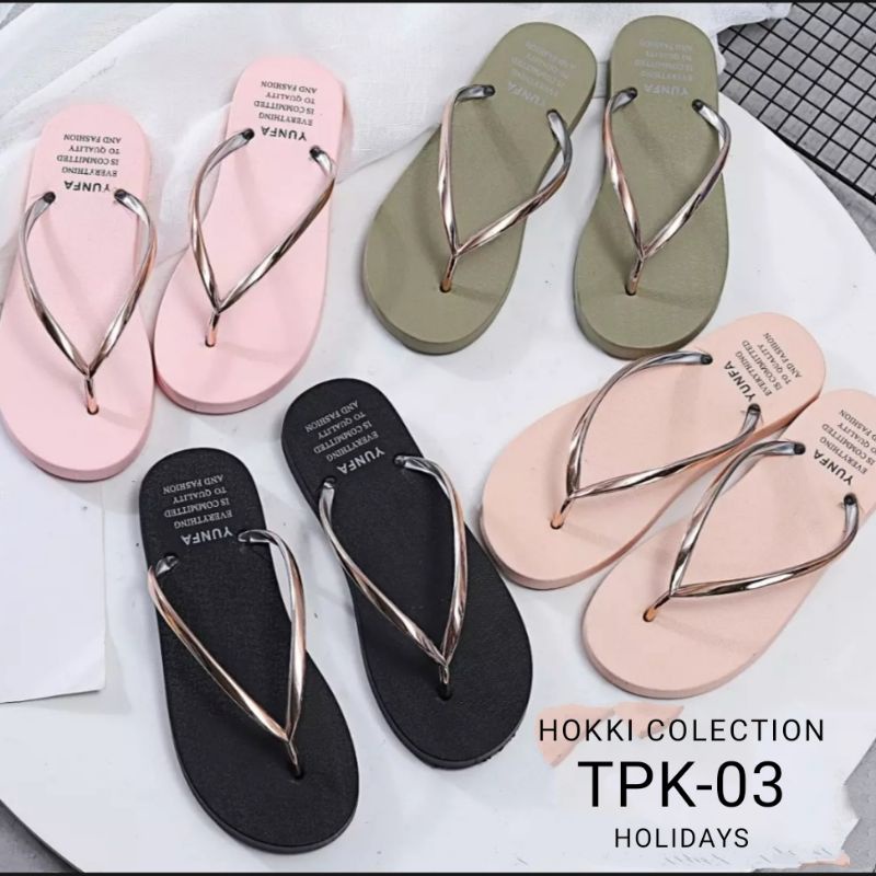 sandal wanita jepit karet import