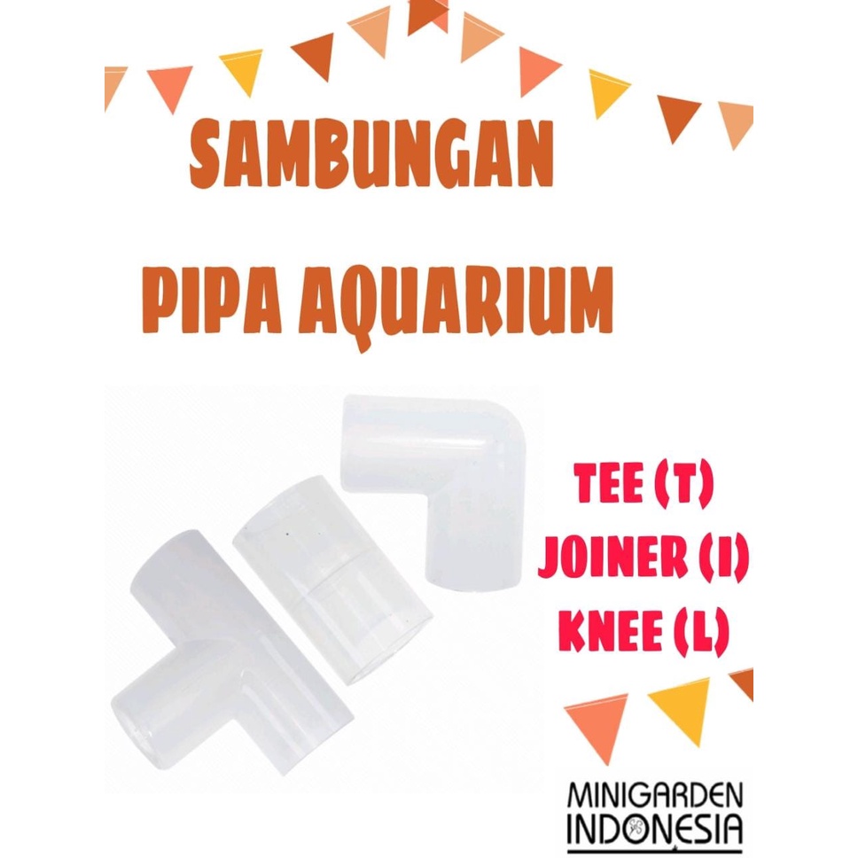 KONEKTOR PIPA AQUARIUM SAMBUNGAN 3 CABANG TEE KNEE LURUS I , T, L KENI - KNEE (L)