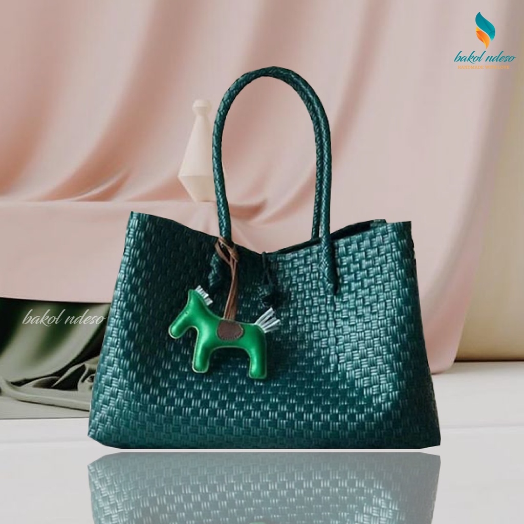 New Product Tas Tote Pety Jumbo Tas Jali Pety Hijau Botol Bakolndeso
