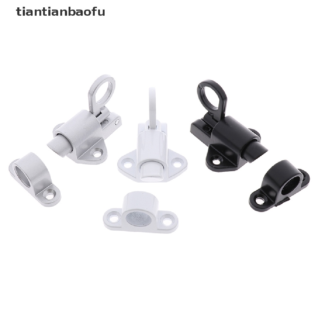 [tiantianbaofu] Aluminum Alloy Door Latch Lock Window Gate Pull Ring Spring Bounce Latch Lock Boutique