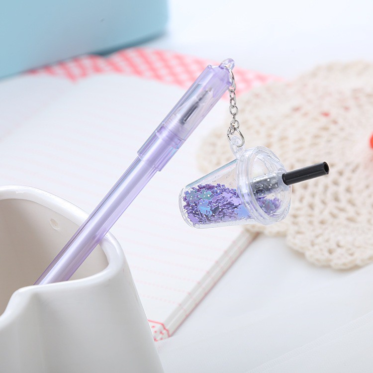 MURMURE.ID | PART 1 PULPEN GEL GANTUNGAN LUCU KARAKTER DENGAN SEQUIN GLITTER BOLPOIN LUCU UNIK PN087-SFTDRNK-UNGU