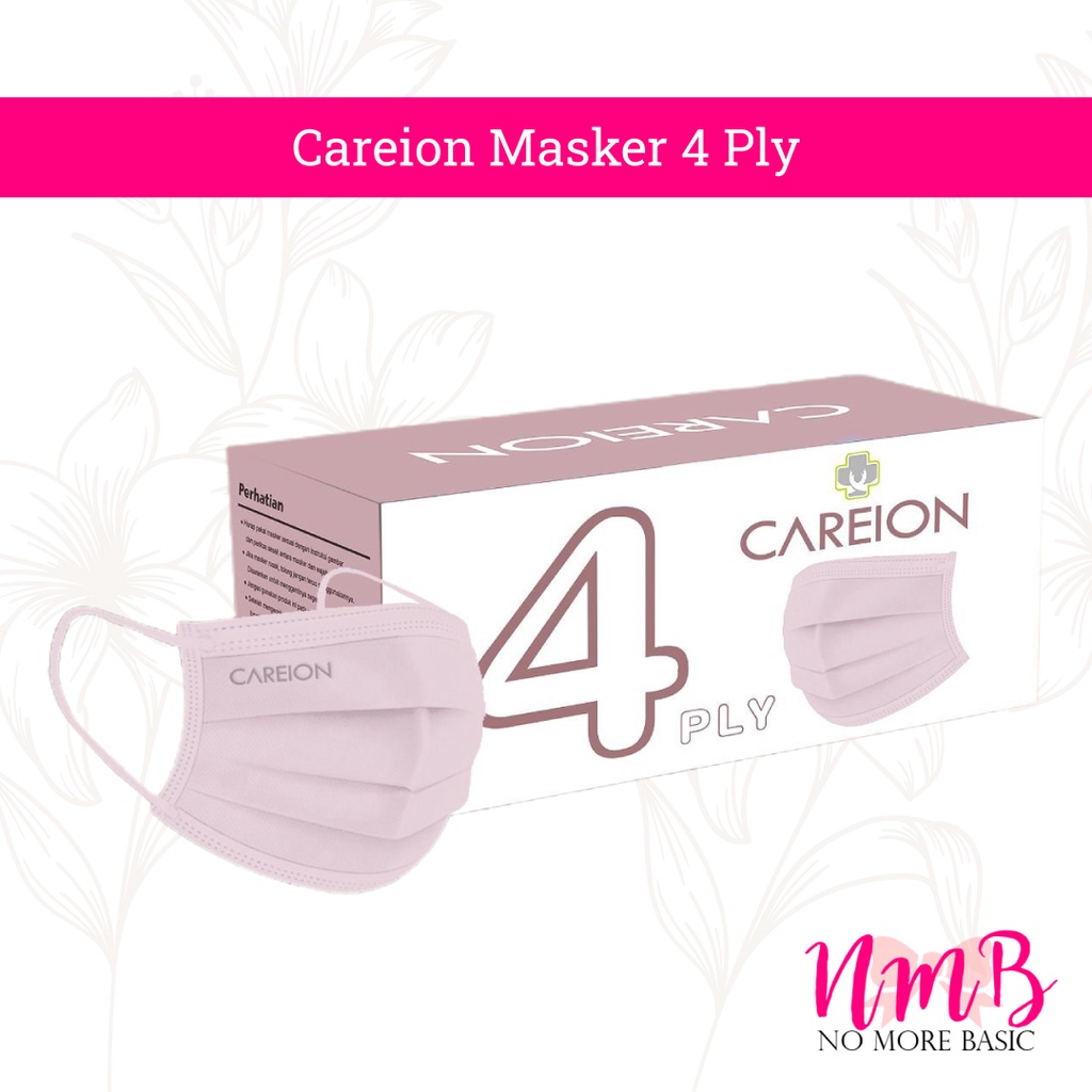 Masker Earloop Careion Embossed 4 Ply isi 50 Pcs