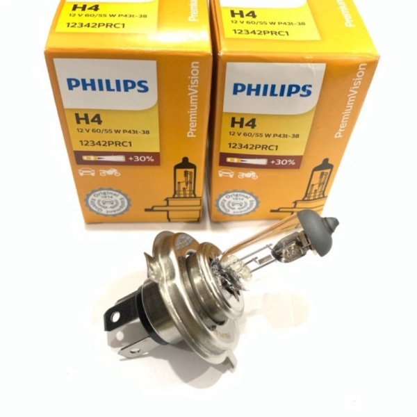 BOHLAM MOBIL H4 ISI 2 ORIGINAL PHILIPS 12V 60/55 WATT WARNA KUNING Limited