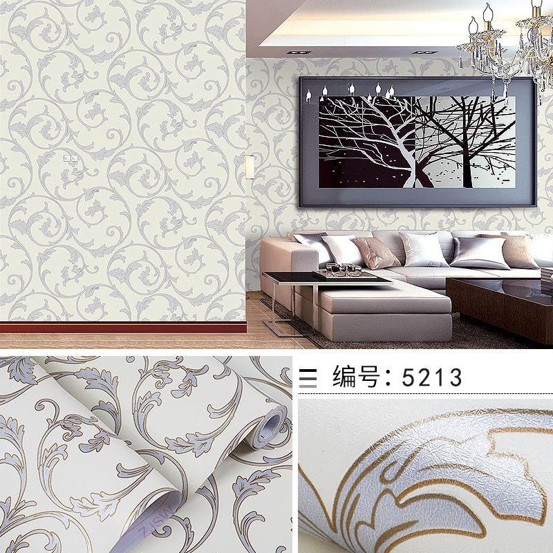 wallpaper premium stiker dinding ruang tamu batik ukir silver elegan minimalis