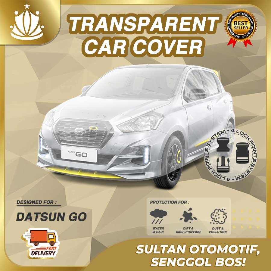 Body Cover Mobil Plastik TEBAL Datsun Go 2 Baris WATERPROOF