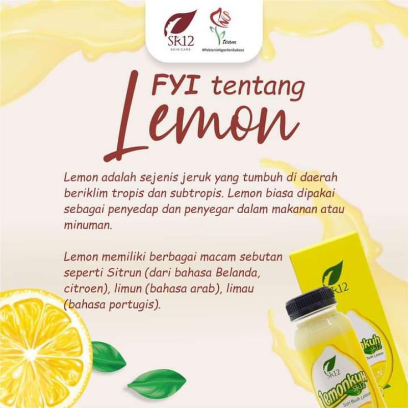 

LEMONKUH SR12 MINUMAN SARI BUAH LEMON ASLI - NETTO 250ml & 500ml UNTUK MINUMAN DIET