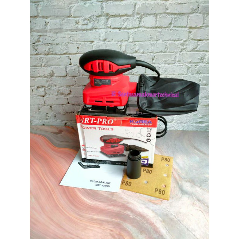 NRT PRO 940 HD Finishing Palm Orbital Sander Petak Kotak Amplas Kayu 940HD