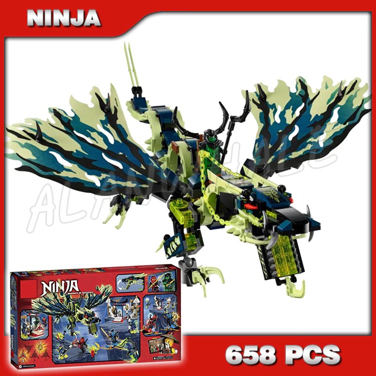 Mainan Lego Anak 658pcs Ninja Attack of the Morro Dragon Shadow Green Ghost 10400 Model Building