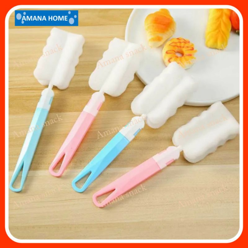 TERLARIS &amp; TERPERCAYA- Sikat Botol Spons Pencuci Botol Susu Bottle Gelas Sponge Brush