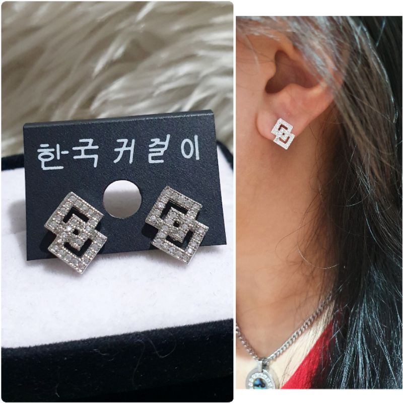 Anting Silver925 Full mata anting silver925 Perak Anti Karat anti alergi anting premium berlian kilap 07