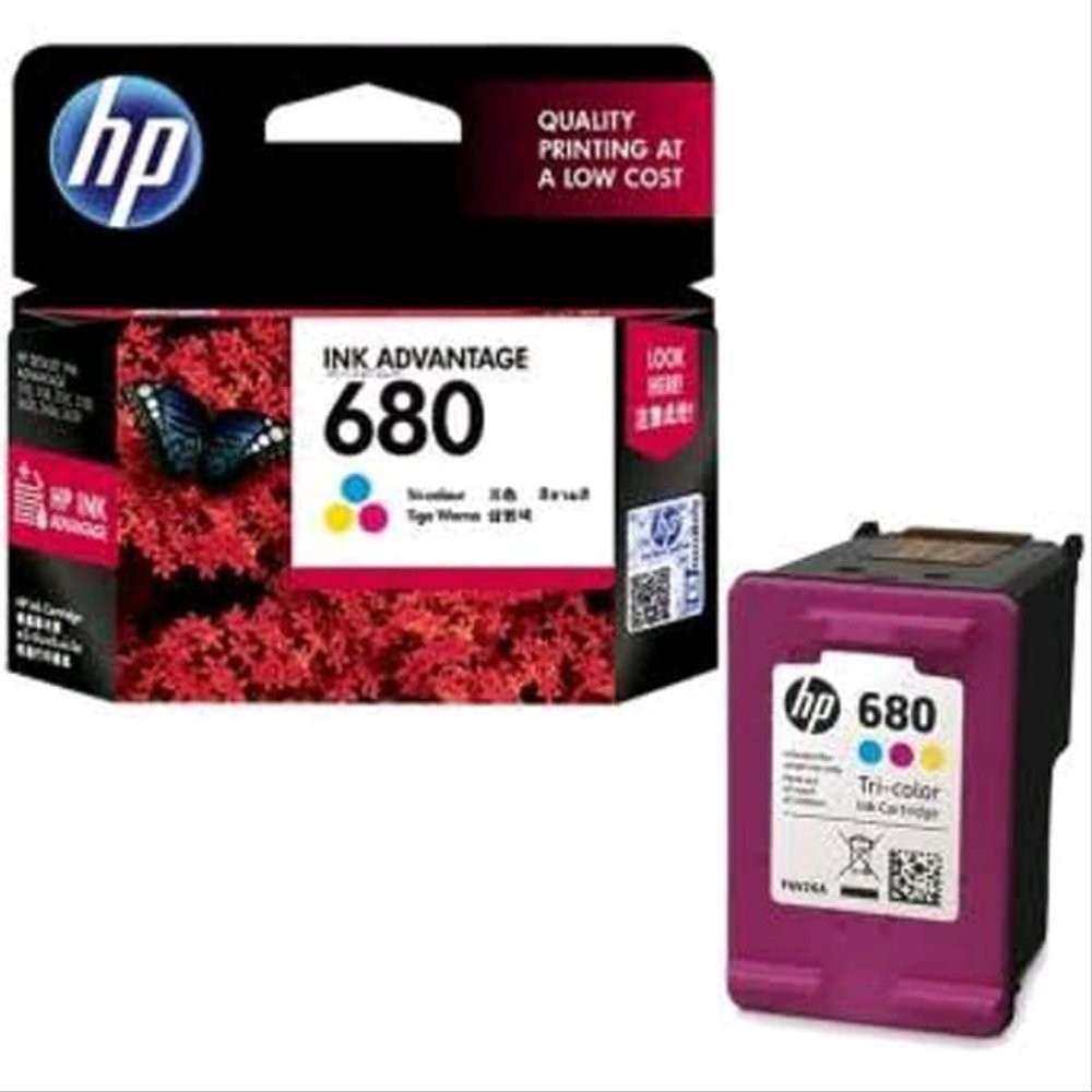 Tinta Original Catridge Cartridge Catrid HP 680 HP680 Warna Color Hitam Black F6V27AA 1115 2135 3635