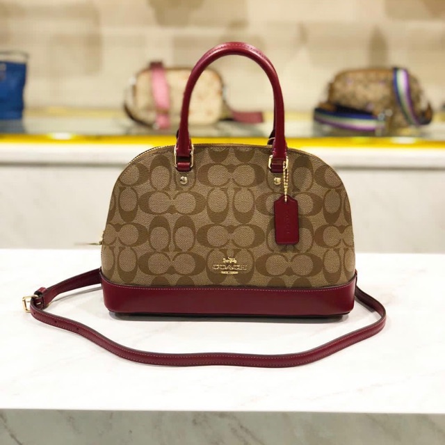 Coach Mini Siera Signature Red Bag Tas Branded Original 100% Authentic Money Back Guaranteed