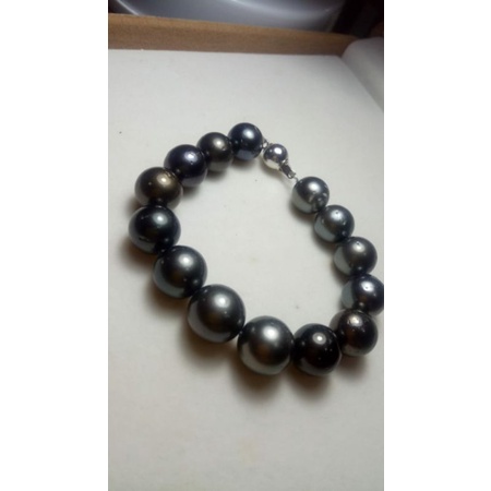gelang full mutiara air laut hitam Tahiti grade A