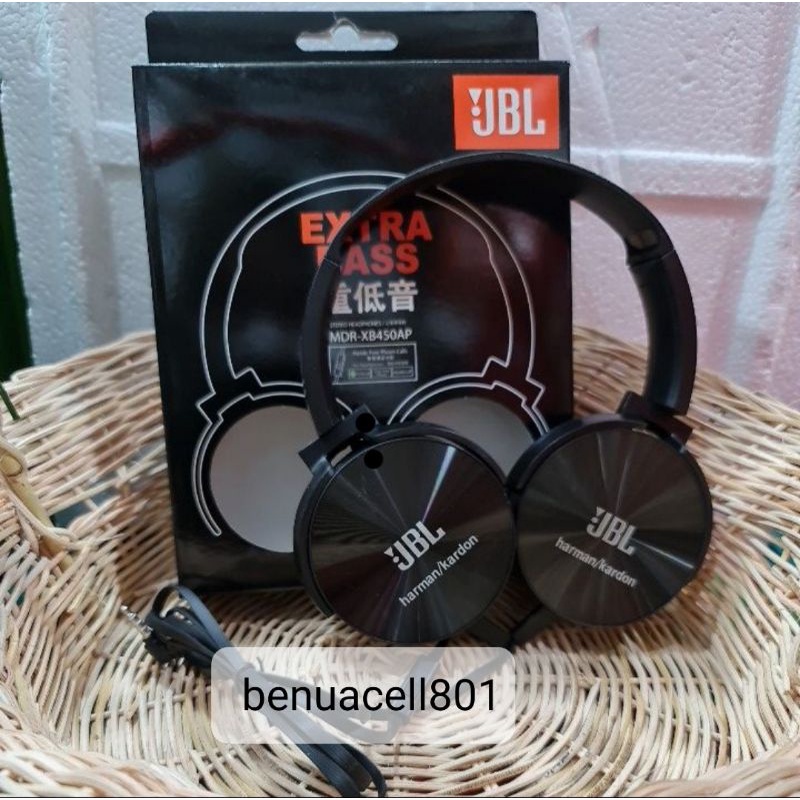 HEADPHONE BANDO JBL XB-450 STEREO HEADSET EXTRA BASS EARPHONE