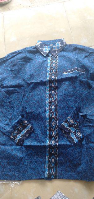 New Kemeja Batik Pria Lengan Panjang Size M L Xl Xxl  Bswart Batik Hrb026 Kenongo Hem Panjang Padi