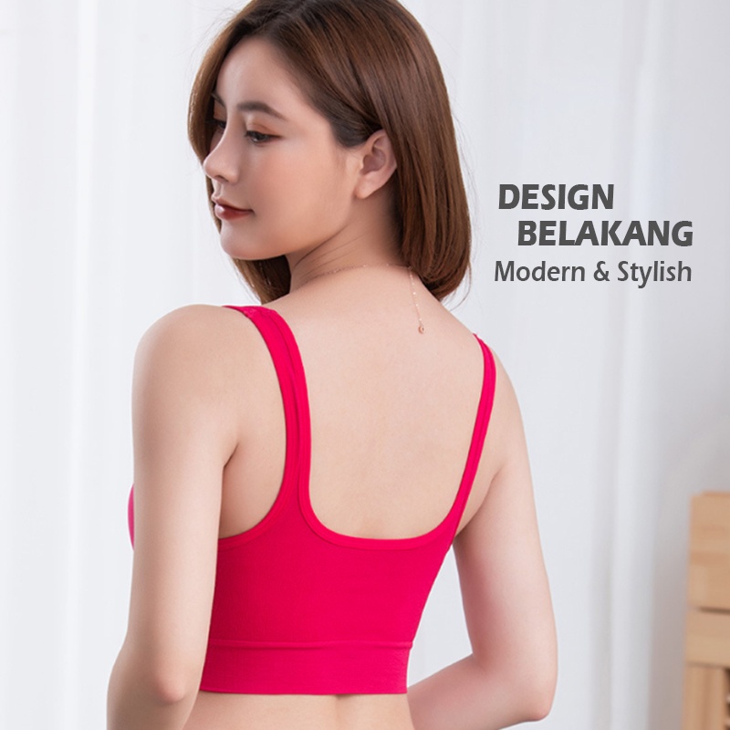 BRA WANITA SEAMLES 3D BRA UNDERWARE LADIES SPORT RUNNING BRAISE VEST TUBE TANPA KAWAT B21-RWJ