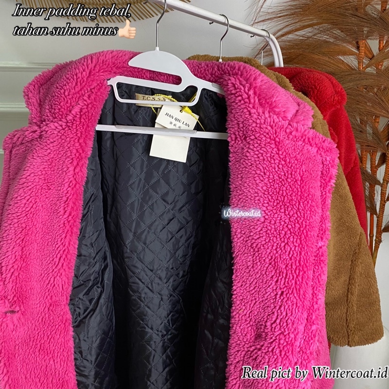 Faux fur coat winter impor mantel wanita musim dingin jaket hangat big size jumbo plus