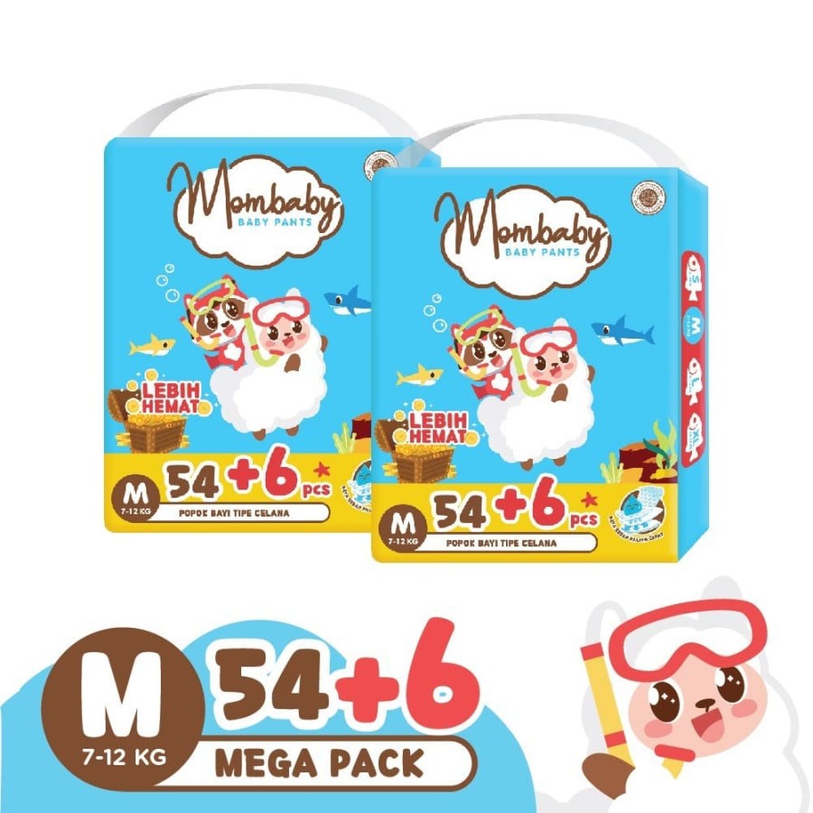 MOMBABY PANTS M54+6 / DIAPERS BAYI / POPOK BAYI