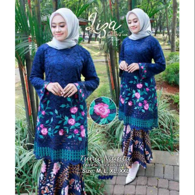 Stelan kebaya brokat bordir/kebaya modern/ kebaya kondangan