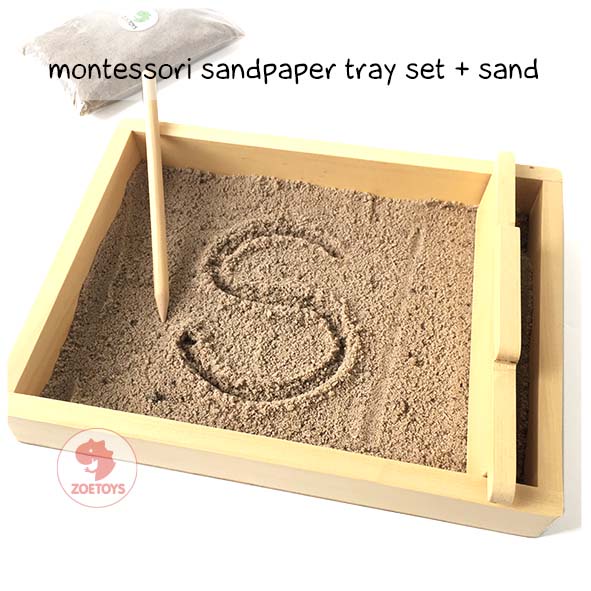 Zoetoys Montessori Sandpaper Tray Set | LANGUAGE Sand paper Alphabet  | Mainan Edukasi Anak