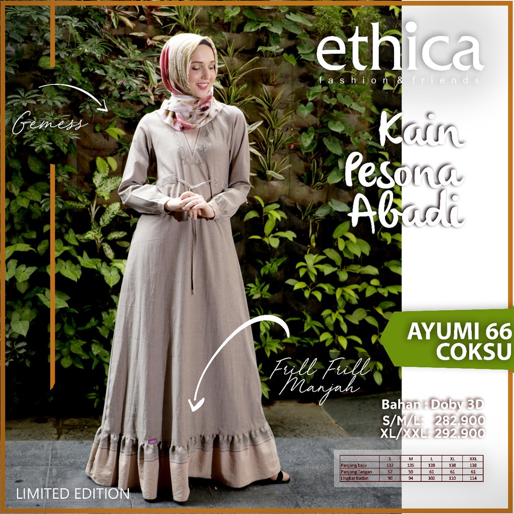 Gamis Ethica Terbaru Ayumi 66 Shopee Indonesia