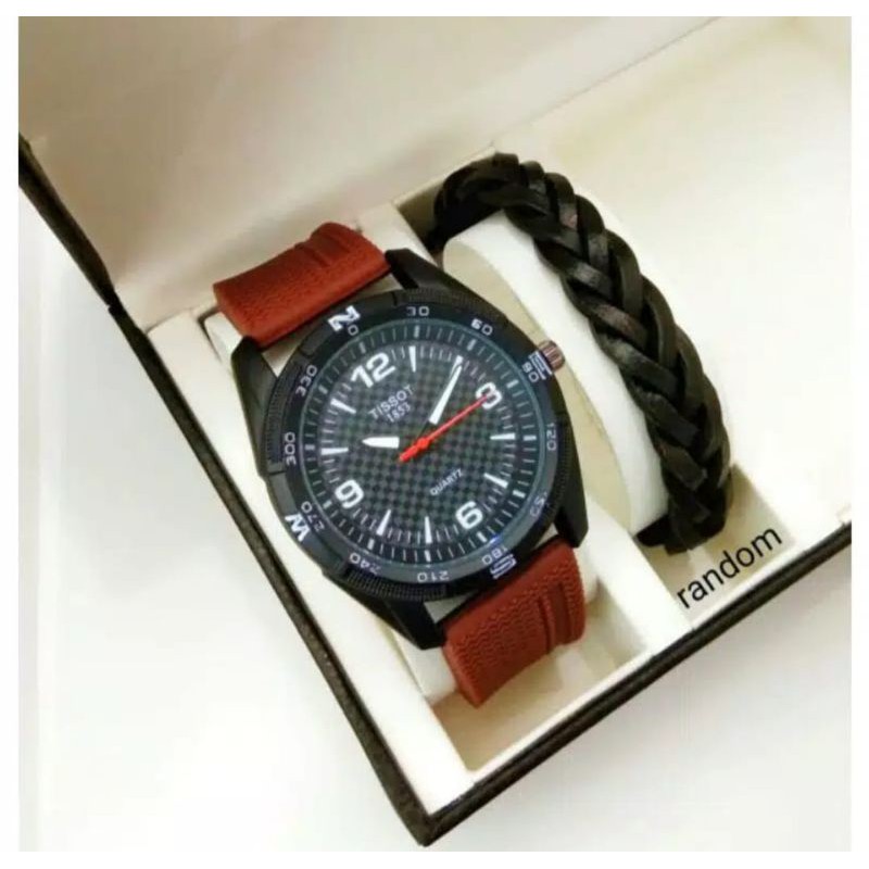 jam tangan terbaru TlSSOT rubber free gelang d.4,5cm. 80rb