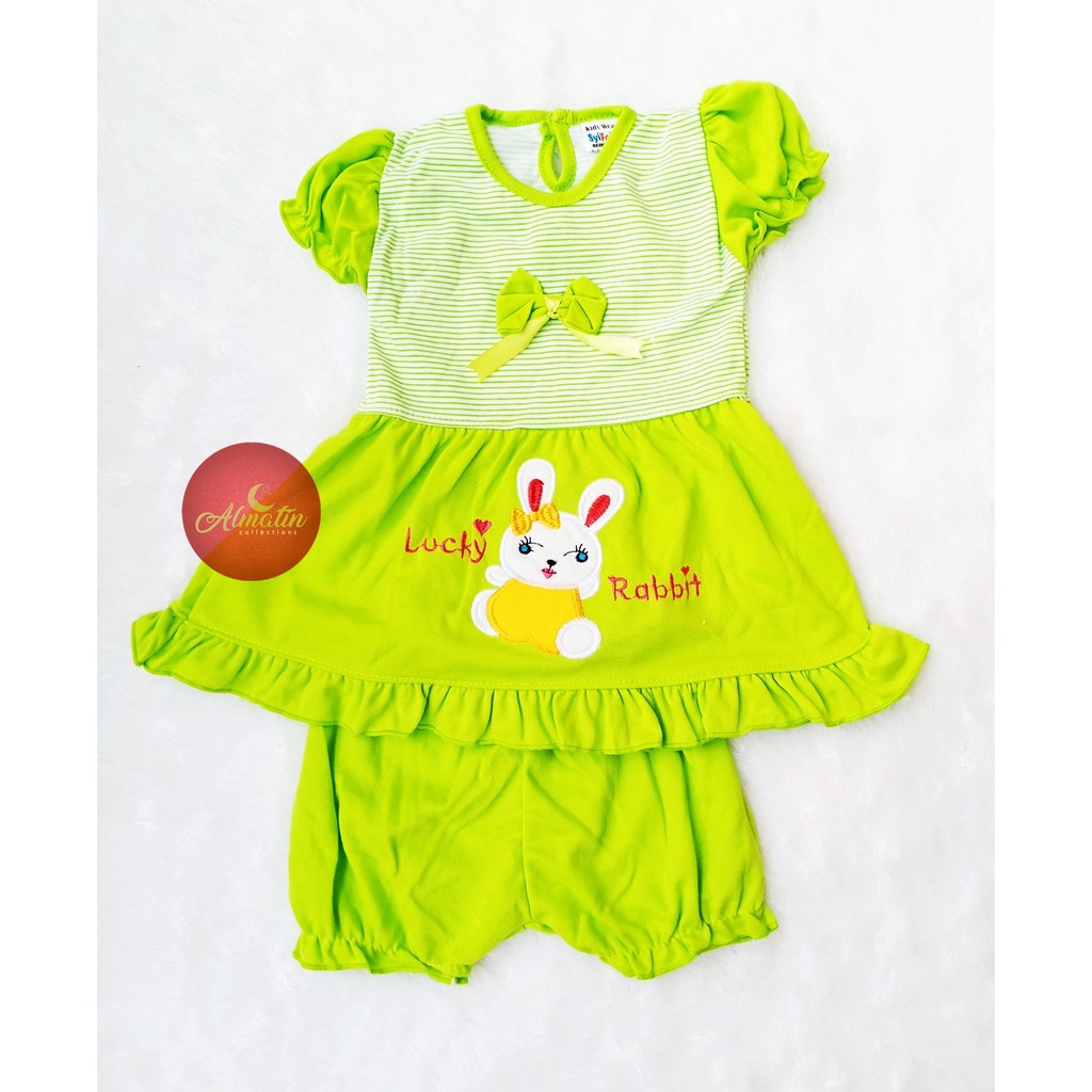 Setelan Baju Bayi Perempuan / Dres Bayi Lucu / Baju Bayi Pendek