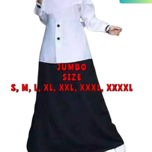 Dijamin Miring harga.. Dress Gamis Hitam Putih Seragam Kerja Kantor Wanita PNS PDH GURU Model SEtela