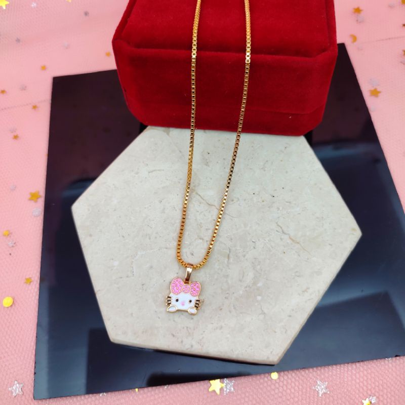 Kalung anak hellokity kuda poni lapis emas 24k anti karat COD