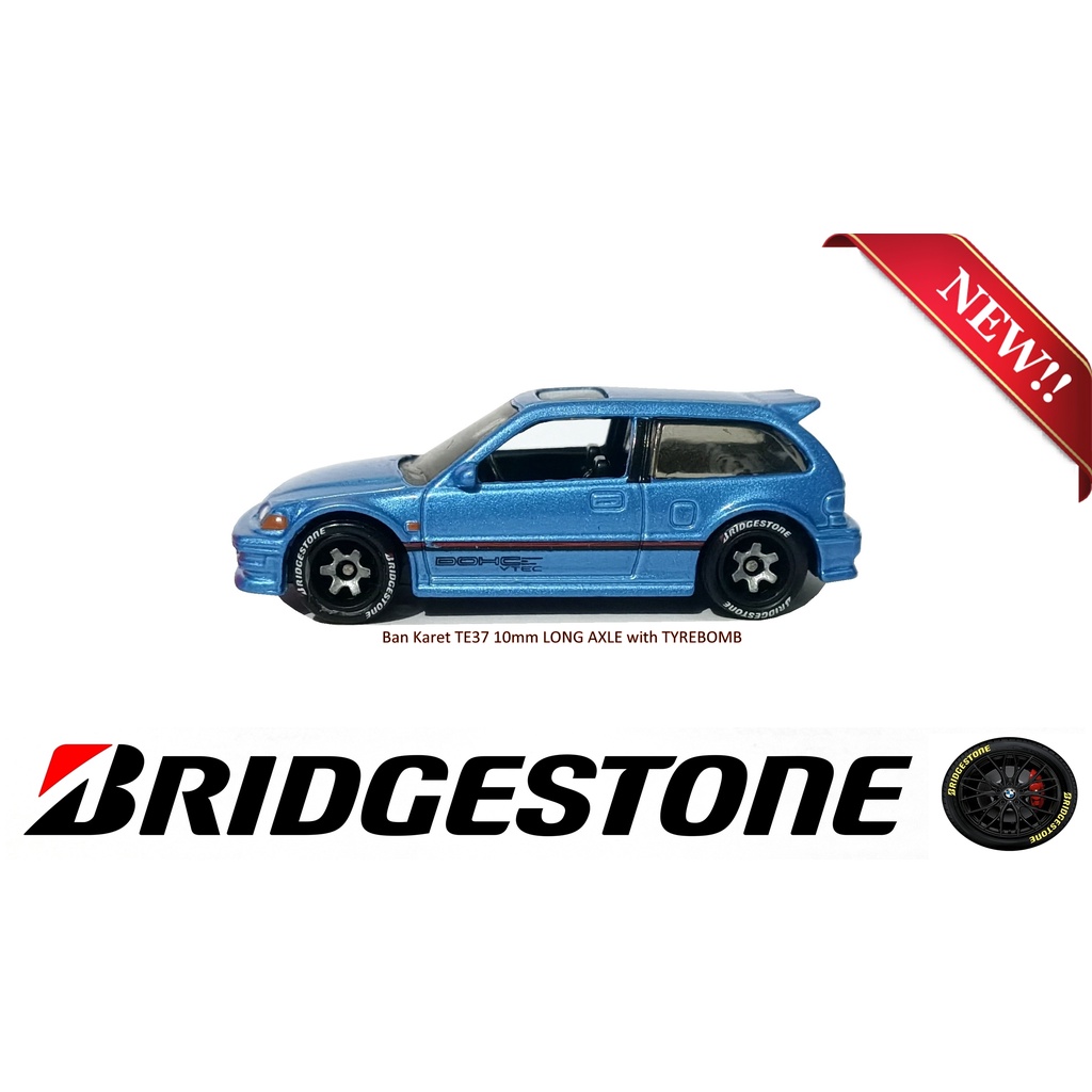 BAN KARET HW X TE37 10mm TYREBOMB RARE BLACK SILVER