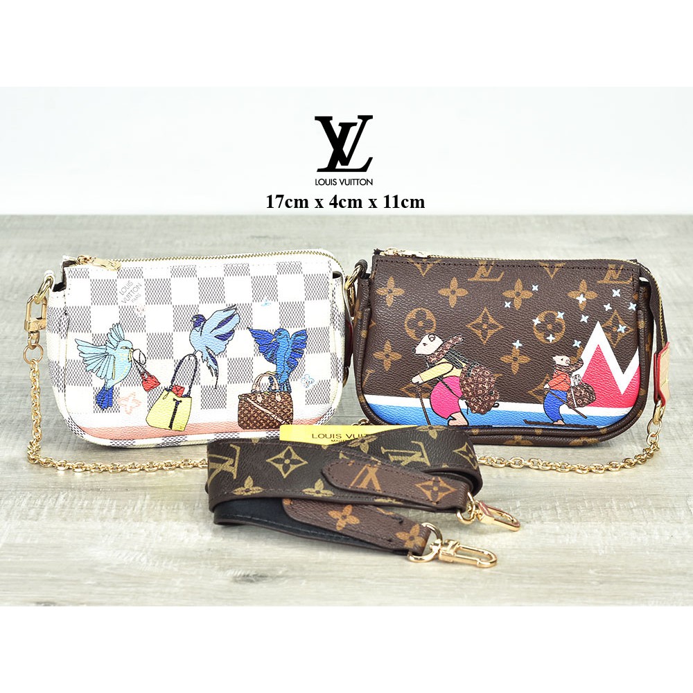 GROSIR TAS MURAH Tas LV Pochette Accessoires Canvas Mini Semi Premium AN64451