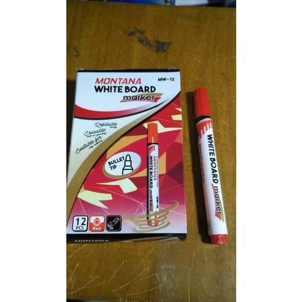 

Berkualitas Spidol Tinta Merah "White Board Montana" Trendi