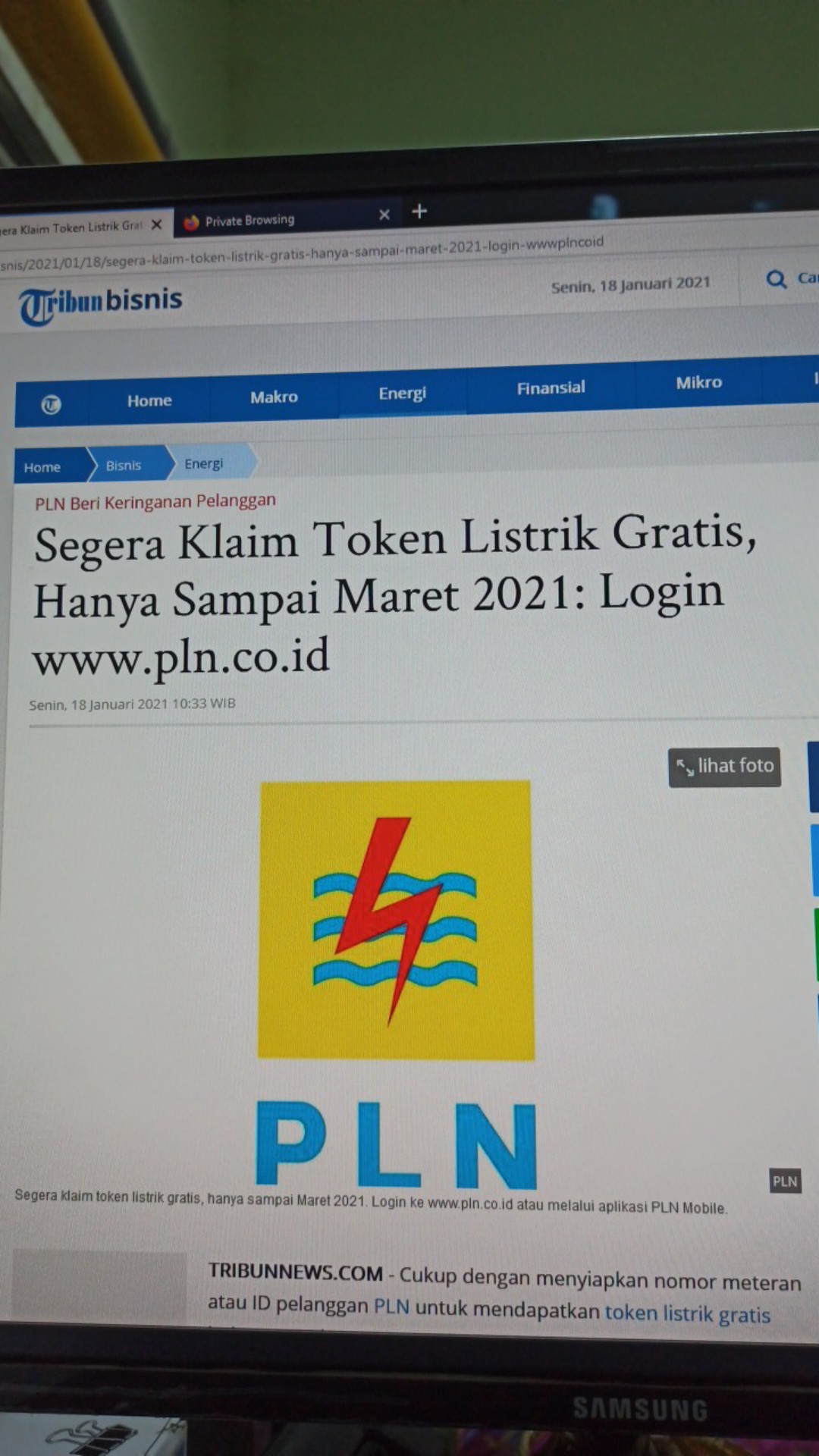 Token Listrik Pln.