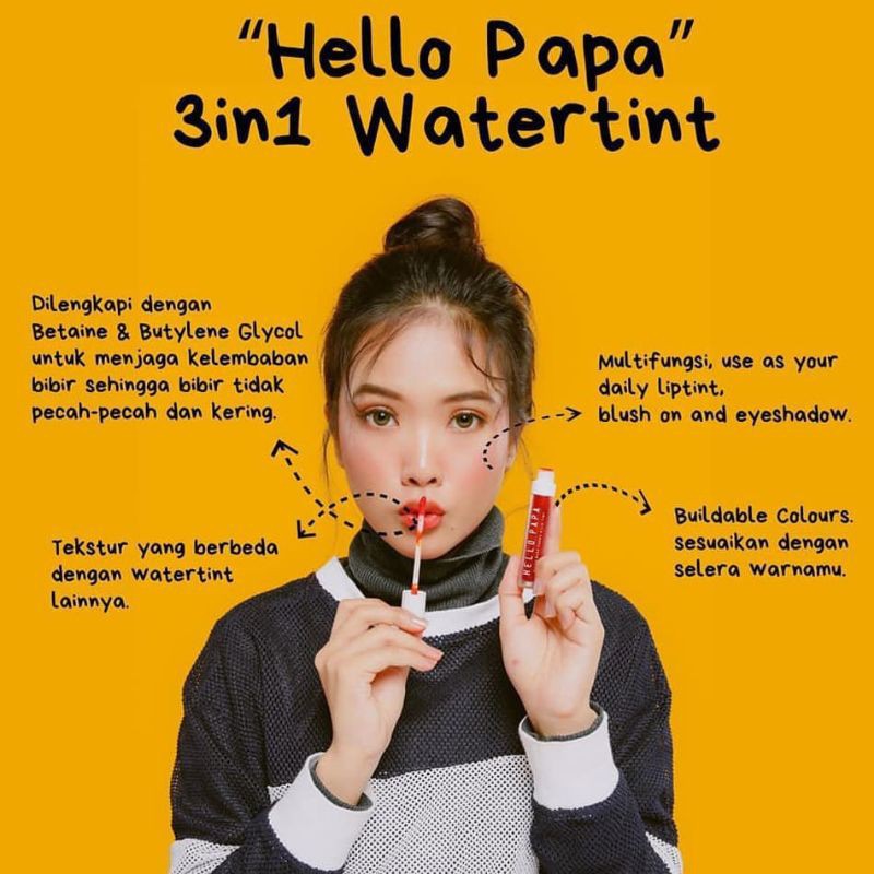 (BOSS) BEAUTETOX Hello Papa Lip Booster Serum | Water Based 3in1 Lip Tint | Pencerah Bibir BPOM - 2,5g