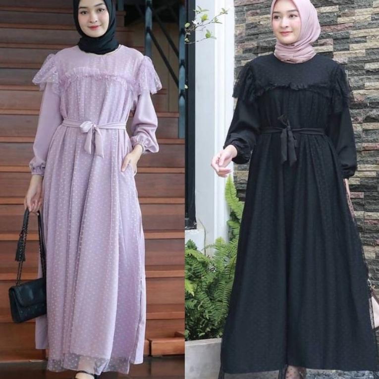✰ ELMIRA DRESS WANITA / DRESS / FASHION MUSLIM / GAMIS POLOS / GAMIS PESTA / GAMIS TERLARIS ←
