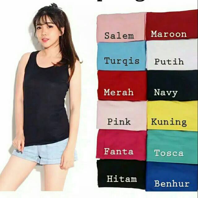 Tanktop / Tank Top / Singlet Wanita Tali Lebar