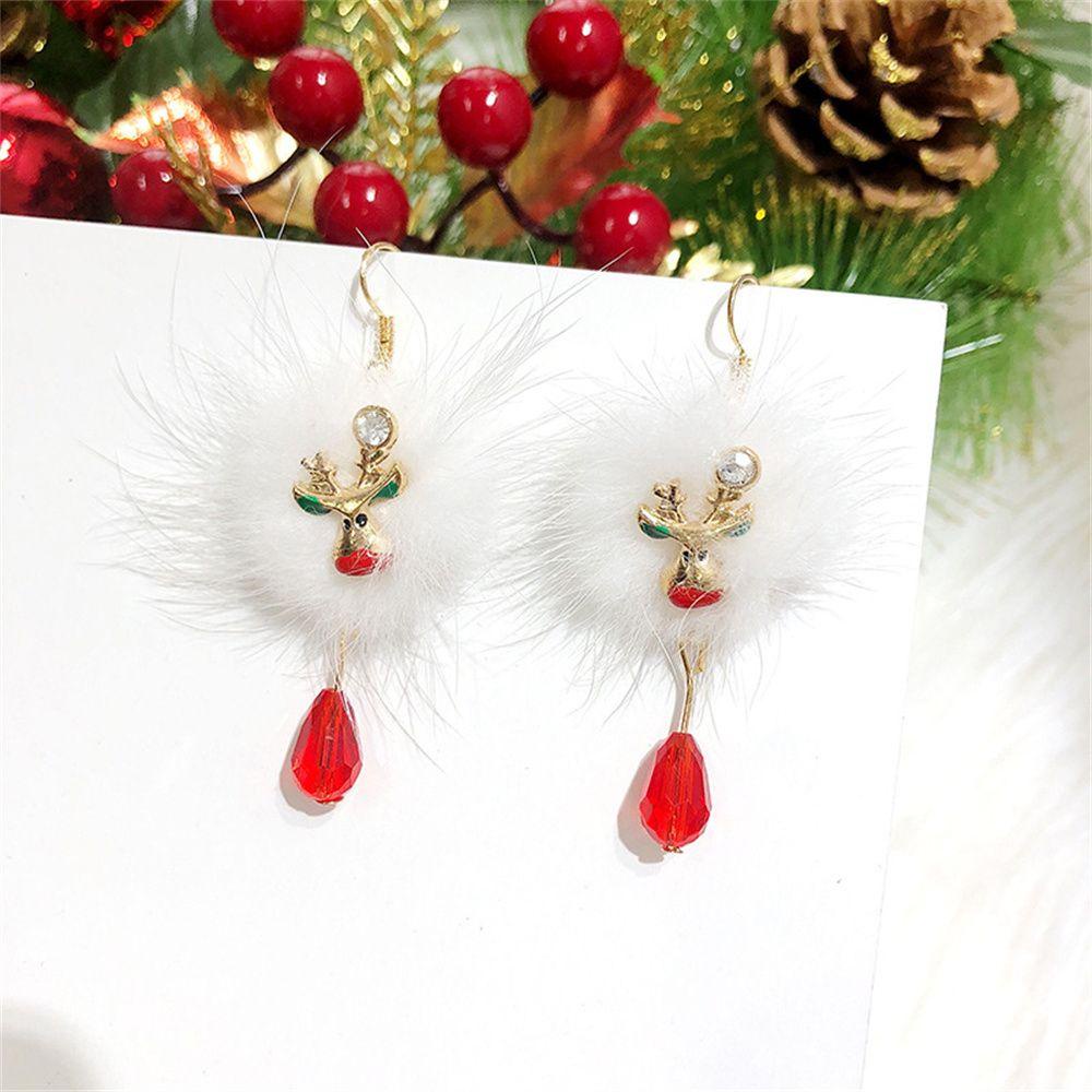 Anting Kait LILY Fashion Lucu Tema Natal Perhiasan Santa Claus Anting Natal