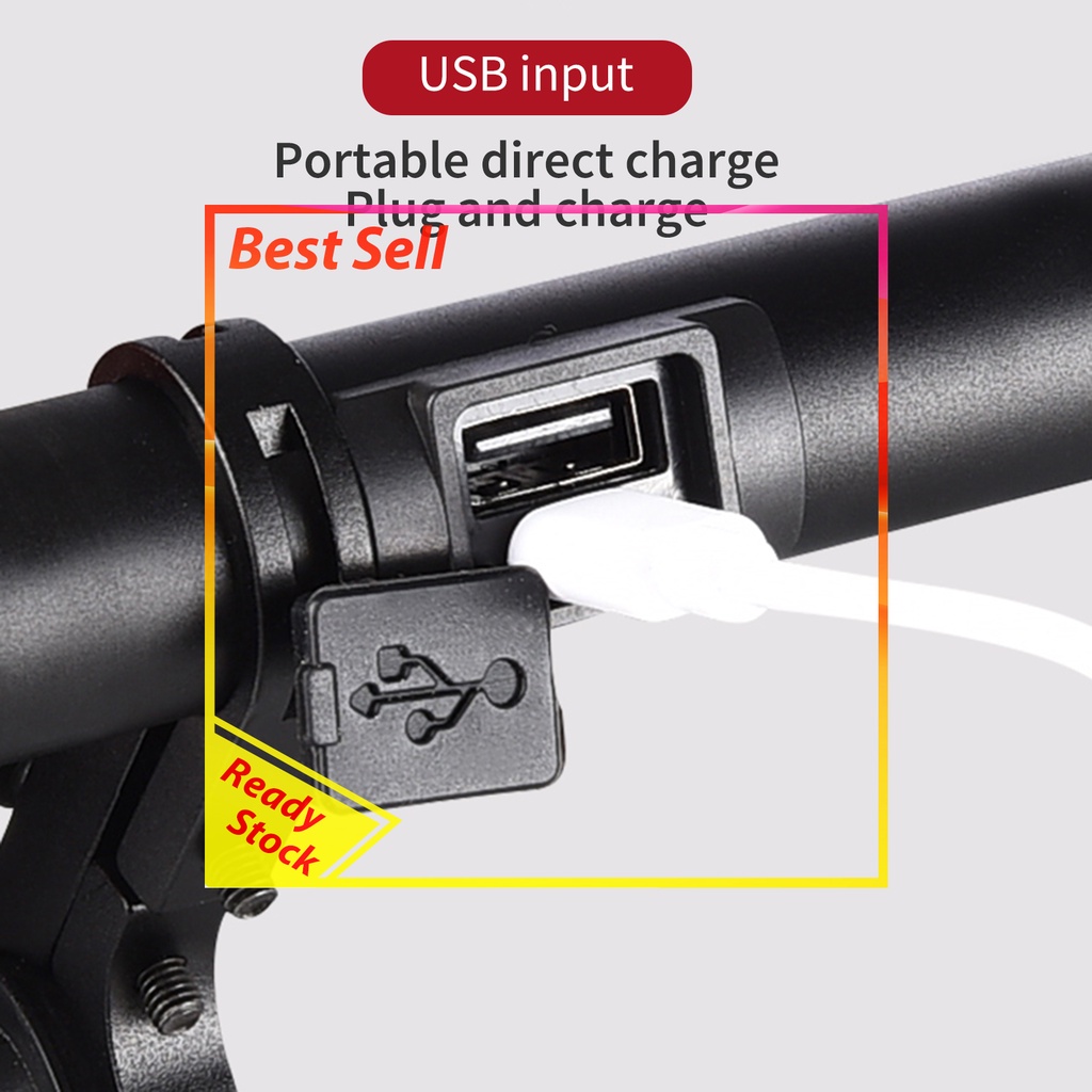 MTB Bike Handlebar Extender w/ Light Rechargeable Double Extension Bracket