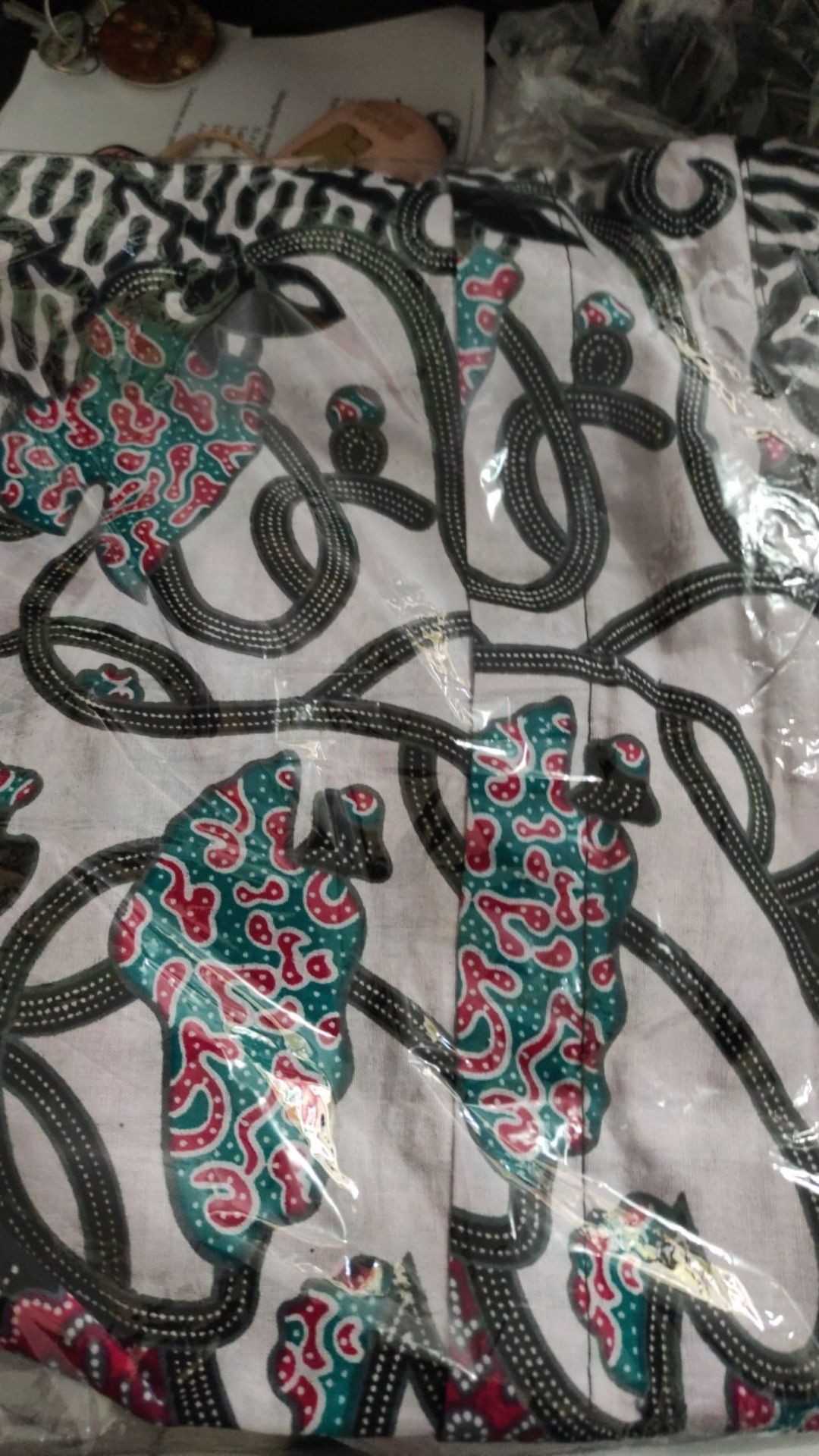 Cod - Dt Collection - Kemeja Batik Pria Motif Morena  Abu Lengan Pendek