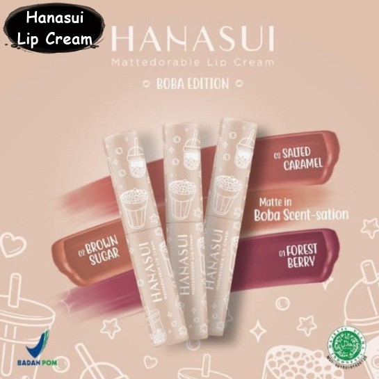 HANASUI MATTEDORABLE LIP CREAM BOBA EDITION