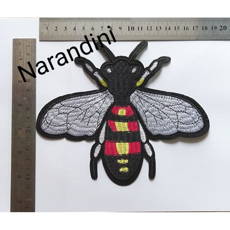patch bordir lebah besar iron dan jahit