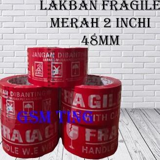 

Lakban Fragile Merah 48mm x 90 yard 1 Dus isi 72 Pcs