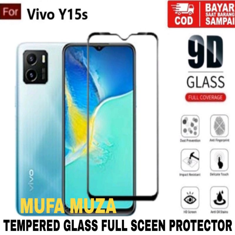 PROMO MURAH TEMPERED GLASS VIVO Y15s Anti Gores Full Layar Sceen Protector  Pelindung Layar HP Vivo 
