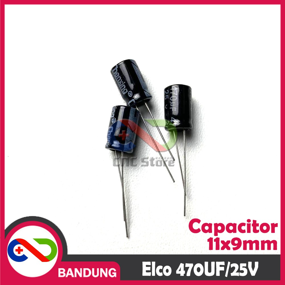 CAPACITOR ELECTROLYTIC ELCO KAPASITOR ELEKTROLIT ELKO 470UF 470UF/25V
