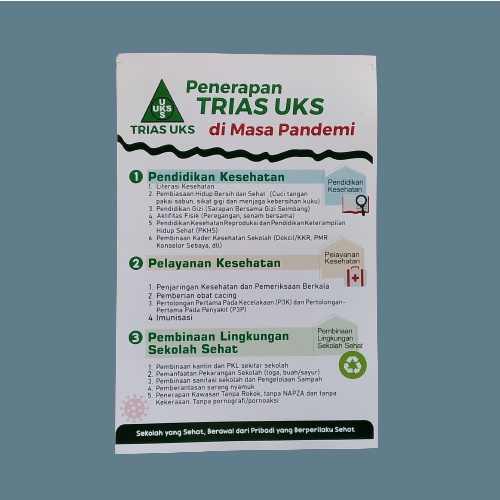POSTER PENERAPAN TRIAS UKS DI MASA PANDEMI | POSTER TRIAS UKS | POSTER PENERAPAN TRIAS UKS