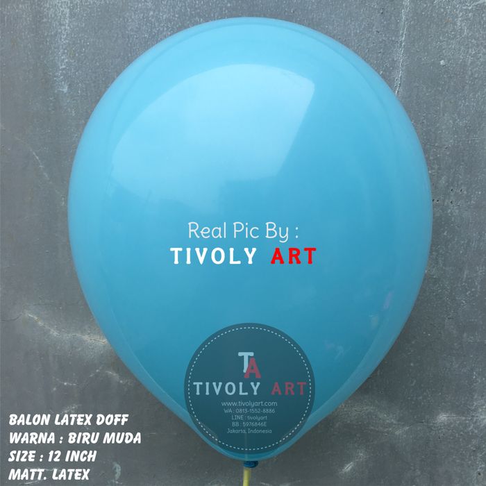 Balon Latex Doff Biru Muda / Balon Doff Biru Muda Termurah