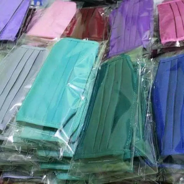 READY STOK MASKER KAIN POLOS OXFORD GRADE A Masker Hijab Tali Sambung Masker Wajah Murah Meriah