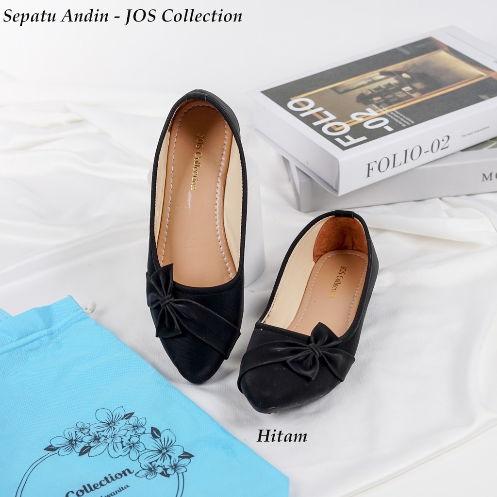 Flat Shoes Wanita - Sepatu Andin Balet Wanita Motif Pita by JOS Collection