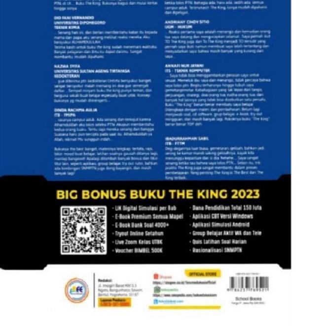 

NEW PRODUCT !! 9.9 THE KING BEDAH KISI-KISI SBMPTN + UM MANDIRI SAINTEK 2023 [KODE 69]