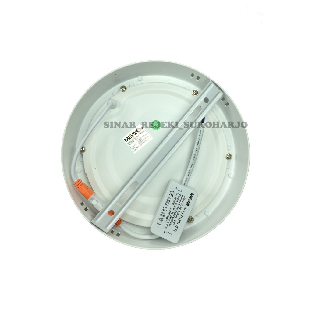 MEVAL 12W Eco Round / Bulat LED Slim Downlight OB / OUTBOW Putih